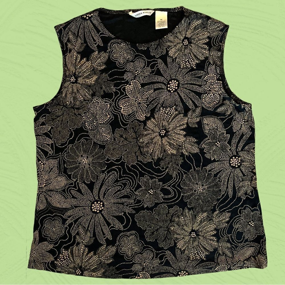 Vintage Laura Ashley slinky tank top floral
